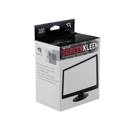 Read/Right Read Right, Onestep Crt Screen Cleaning Pads, 5 X 5, Cloth, White, 100PK RR1309